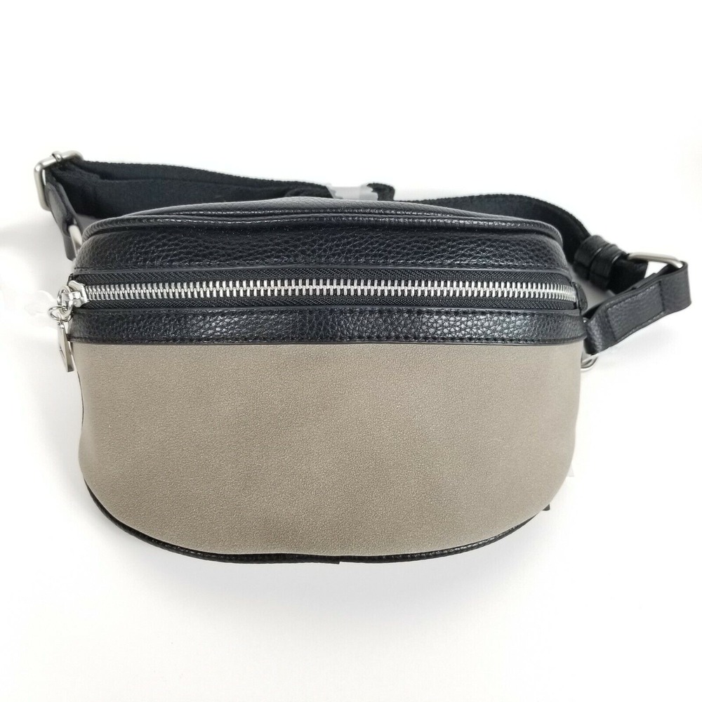 Time and Tru Josephine Fanny Pack Waist Pouch Grey and Black Adjustable New